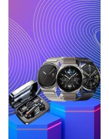 Kulak İçi Kablosuz Bluetooth Kulaklık ve NFC ve GPS Özellikli Akıllı Saat Alarm ve Titreşim