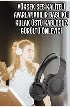 Kulak Üstü Kablosuz Bluetooth Kulaklık Gürültü Önleyici Uzun Şarj Süreli