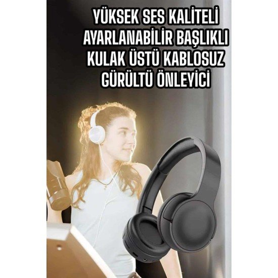 Kulak Üstü Kablosuz Bluetooth Kulaklık Gürültü Önleyici Uzun Şarj Süreli