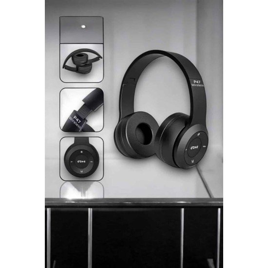 Kulak Üstü TF Kart ve AUX Destekli Ergonomik Bluetooth Kulaklık Kulak Üstü TF Kart ve AUX Destekli Ergonomik Bluetooth Kulaklık