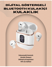 Kulakiçi Bluetooth Kulaklık V5.3 – 4’lü Set, Dijital Ekranlı, Gürültü Engelleme