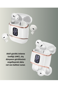 Kulakiçi Bluetooth Kulaklık V5.3 – 4’lü Set, Dijital Ekranlı, Gürültü Engelleme