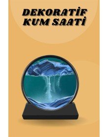 Kum Saati Yuvarlak Şık Kum Tablosu Dekoratif Kum Sulu Kum Saati