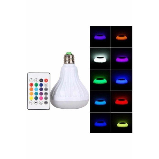 Kumandalı RGB Led Işık Bluetooth Hoparlör Ses Lambası Renkli Ampul Kumandalı RGB Led Işık Bluetooth Hoparlör Ses Lambası Renkli Ampul