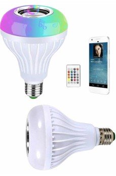 Kumandalı RGB Led Işık Bluetooth Hoparlör Ses Lambası Renkli Ampul