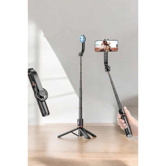 Kumandalı Tripod Telefon Tutucu Selfie Çubuğu 360 Derece Dönebilen