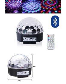 Küre Disko Topu Müzik Çalar Renkli Lazer Işıklı Bluetooth Disko Parti Işığı Kumandalı