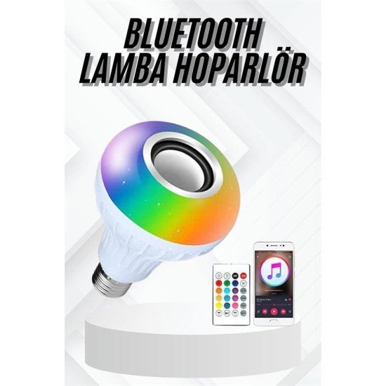 Lamba Hoparlör Ampül Görünümlü Renk Değiştirebilen Android ve İOS Uyumlu Lamba Hoparlör Ampül Görünümlü Renk Değiştirebilen Android ve İOS Uyumlu