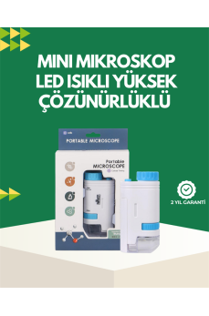 LED Aydınlatmalı 80–200 Kat Büyütmeli Cep Mikroskop