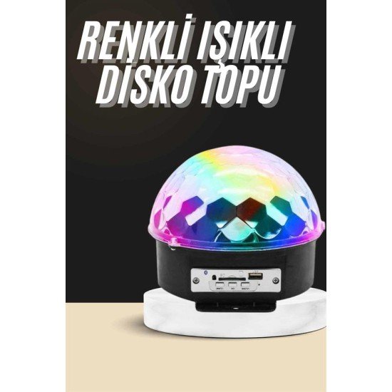 Led Işık Disko Topu Bluetooth Hoparlörlü USB Müzik Çalar Kumandalı Led Işık Disko Topu Bluetooth Hoparlörlü USB Müzik Çalar Kumandalı