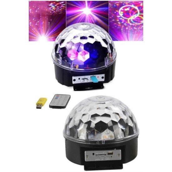 Led Işık Disko Topu Bluetooth Hoparlörlü USB Müzik Çalar Kumandalı Led Işık Disko Topu Bluetooth Hoparlörlü USB Müzik Çalar Kumandalı
