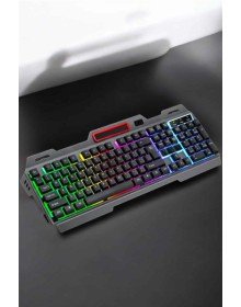 Led Işıklı  Klavye Usb Girişli RGB Işıklı Q Klavye Mouse Hediyeli