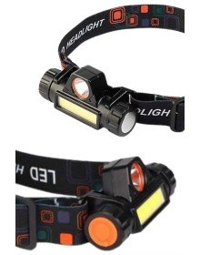 Ledli Şarjlı Kafa Lambası LED Şarjlı Su Geçirmez Kafa Feneri