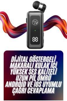 Makaralı Bluetooth Kulaklık Telefon Uyumlu Makaralı TF Kart Girişli Güç Göstergeli