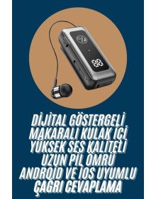 Makaralı Kulaklık SD Kart Girişli Dijital Göstergeli Kablolu Bluetooth Kulaklık