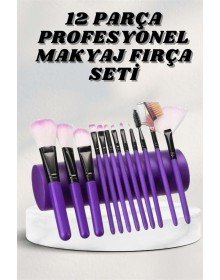 Makyaj Fırçası 12 Parça Set Yumuşak Uçlu Göz Makyajına Uygun Hafif ve Taşınabilir Çanta