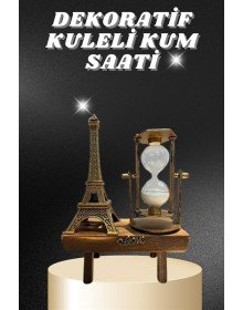 Masa Biblosu Dekoratif Süs Kum Saati Eyfel Kulesi Hediyelik Kum Saati