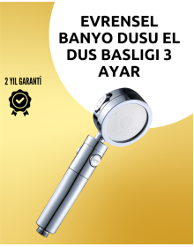 Masaj ve Yağmur Modlu Çok İşlevli Paslanmaz Çelik Duş Başlığı