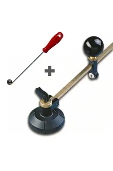 Menfez Açma Seti - Cam Kesme Pergeli 40 cm + Küre Cam Tokmağı