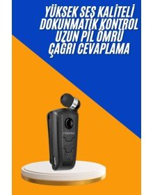 Mikrofonlu Makaralı Bluetooth Kulakiçi Kulaklık Android ve İOS Uyumlu