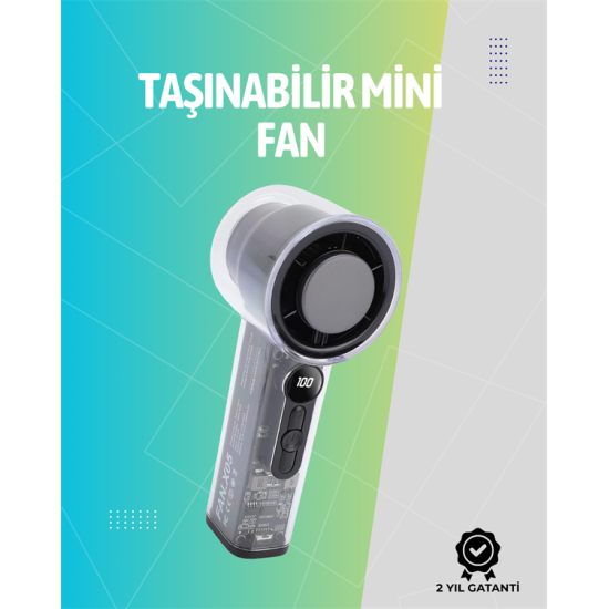 Mini El Fanı | 3000mAh Pil | Type-C Şarj Girişi | Kompakt ve Hafif Tasarım