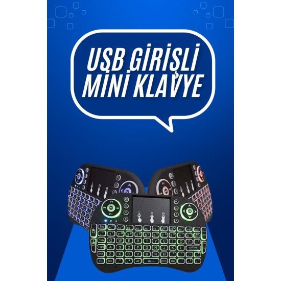 Mini Klavye  Pc Playstation Ledli Mouse Rgb Mouse Bluetooth Usb