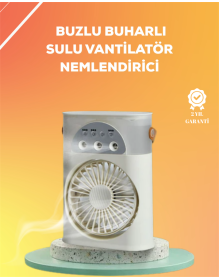 Mini Klima Fan | USB'li, 7 Renk Gece Işığı, 3'ü 1 Arada Fonksiyon