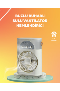 Mini Klima Fan | USB'li, 7 Renk Gece Işığı, 3'ü 1 Arada Fonksiyon