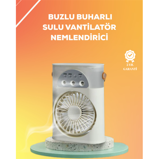 Mini Klima Fan | USB'li, 7 Renk Gece Işığı, 3'ü 1 Arada Fonksiyon Mini Klima Fan | USB'li, 7 Renk Gece Işığı, 3'ü 1 Arada Fonksiyon