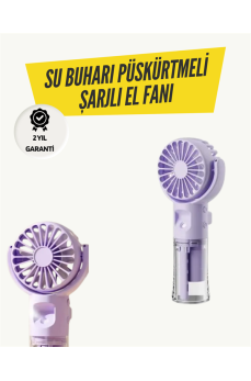 Mini Masaüstü ve El Tipi Buğu Fanı – Su Depolu, Şarj Edilebilir, Nemlendirici Özellikli