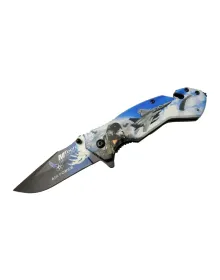 Mtech 4 23 4 Air Force Kurtarma / Kamp Çakı 20cm - Yarı Otomatik, Kemerlikli, Cam Kırma Ve İp Kesme Aparatlı