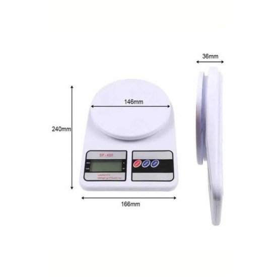 Mutfak Tartısı Dijital Göstergeli Hassas Tartı 10 Kg Kapasiteli