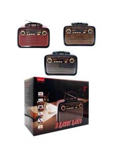 Nostaljik Görünümlü Ahşap Radyo TF SD USB Girişli Led Fener Işıklı