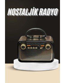 Nostaljik Radyo Bluetooth Bağlantılı Müzik Kutusu Ahşap