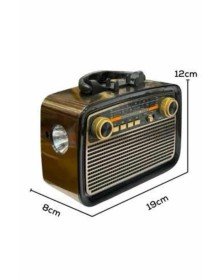 Nostaljik Radyo Bluetooth Bağlantılı Müzik Kutusu Ahşap