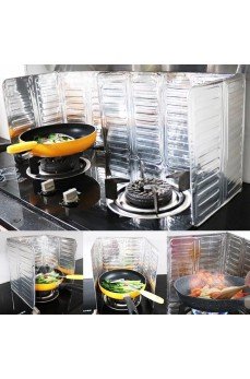 Ocak Yağ Sıçrama Koruyucu Katlanır Alüminyum Levha -Kolay Silinir Piknik Tüpü Rüzgar Önleyici Panel