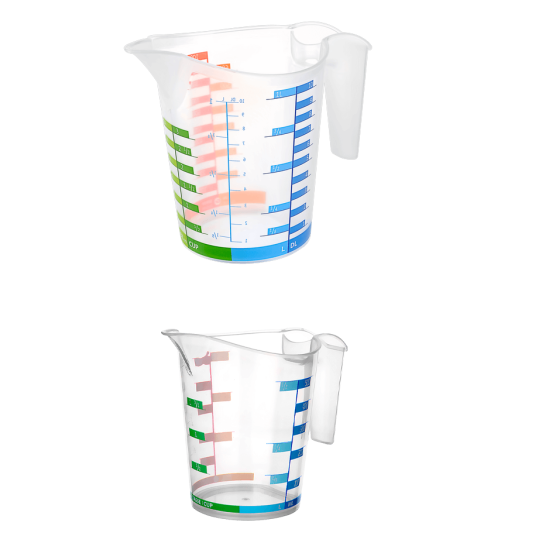 Ölçü Kabı Dereceli Renkli 1000 ML + 500 ML Set Ölçü Kabı Dereceli Renkli 1000 ML + 500 ML Set
