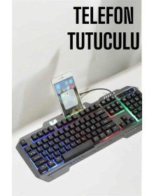 Klavyesi Q Klavye RGB Işıklı Mouse Hediyeli