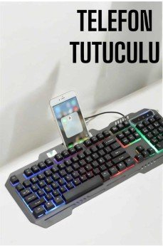 Klavyesi Q Klavye RGB Işıklı Mouse Hediyeli