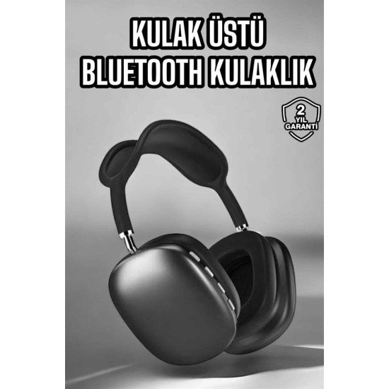 P9 Plus Kulaklık Siyah Bluetooth Bağlantılı Kulak Üstü Kablosuz