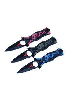 PA0210 Parmak Delikli Testereli Koleksiyon Çakı 20,5 cm - Plastik Sap