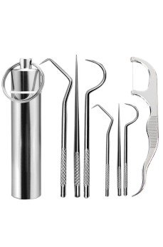 Paslanmaz Çelik Ağız Diş Tartar Sökücü Temizlik Bakım Seti 8 Parça