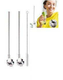 Paslanmaz Metal 2 li Kaşıklı Pipet Fırça Seti