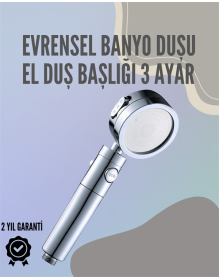 Paslanmaz Çelik Çok Fonksiyonlu El Duş Başlığı – 3 Modlu Püskürtme Seçeneği