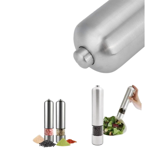 Şeffaf Hazneli Elektrikli Tuz Karabiber Öğütücü Pilli Taşınabilir Mutfak Aleti