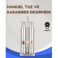 Paslanmaz Çelik Tuz ve Kararbiber Öğütücü - Şeffaf Akrilik Hazne Paslanmaz Çelik Tuz ve Kararbiber Öğütücü - Şeffaf Akrilik Hazne