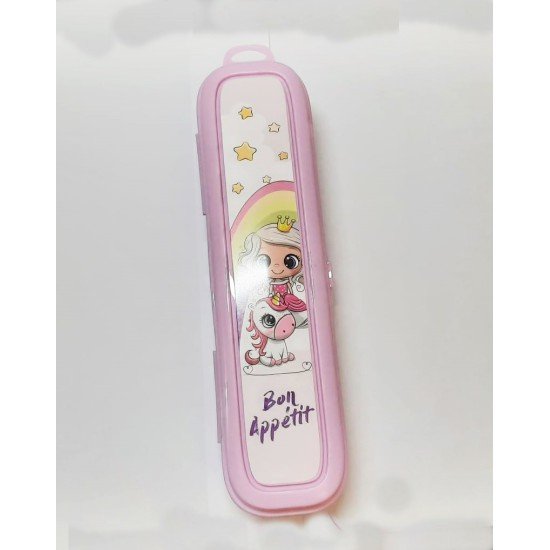 Pembe Multi Renkli Kapaklı Kalemlik Kutusu -Çanta İçi Saklama - Diş Fırçası - Makyaj Fırçası Kutu