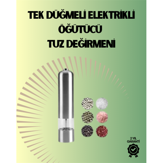 Pilli Otomatik Baharat Değirmeni Gıda Sınıfı Çelik Sessiz Öğütücü Alet Pilli Otomatik Baharat Değirmeni Gıda Sınıfı Çelik Sessiz Öğütücü Alet