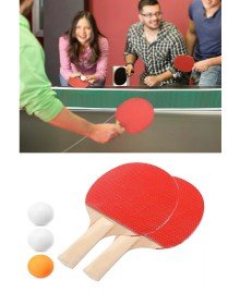 Ping Pong Masa Tenisi Seti Tenis Raketi Seti 2 Raket + 3 Ping Pong Topu  Spor Aksesuarları
