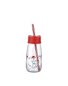 Pipetli Su Ve Süt Şişesi Cam 250 ML - Kırmızı